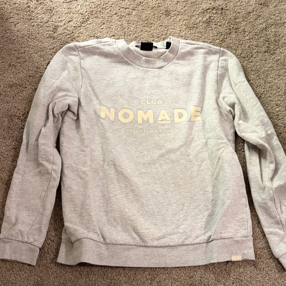 Scotch & Soda Heather Gray Sweatshirt with Cream Logo